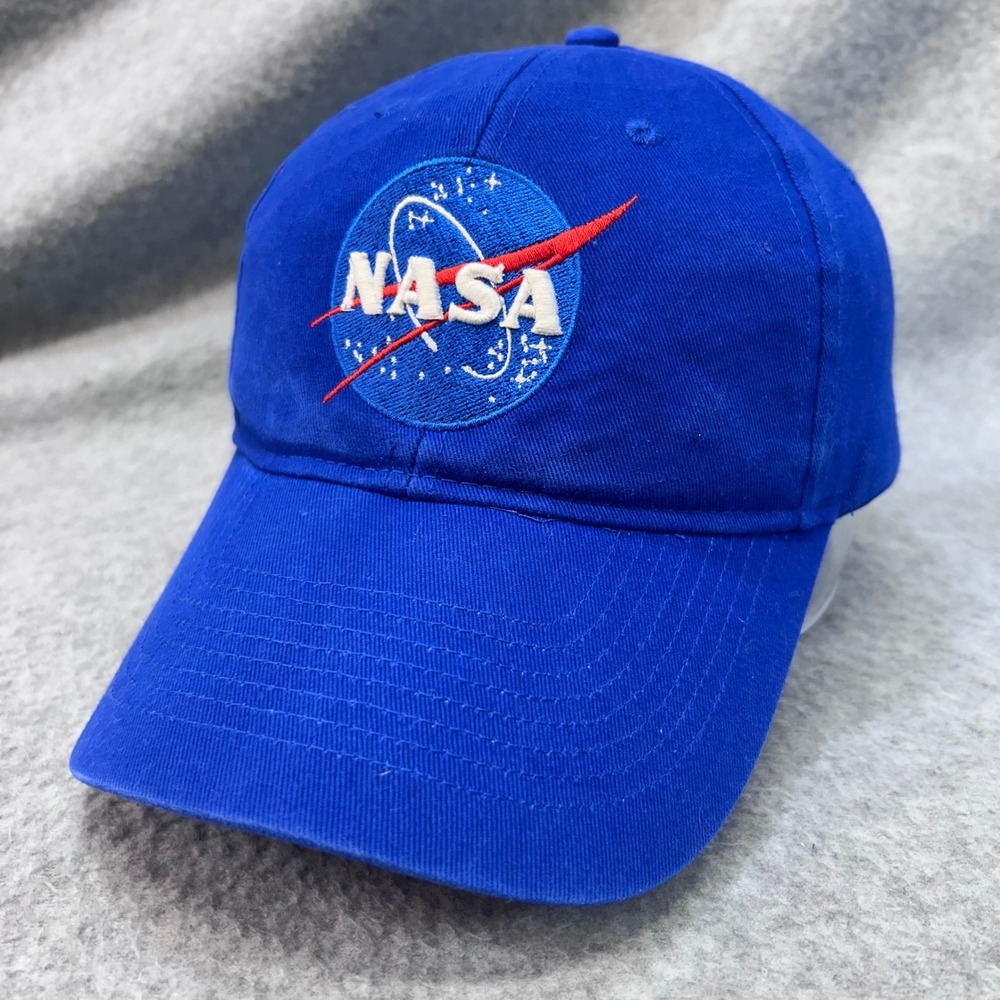 NASA Logo Unisex Blue KC Caps Baseball Hat Adjustable Hook and Loop OSFA